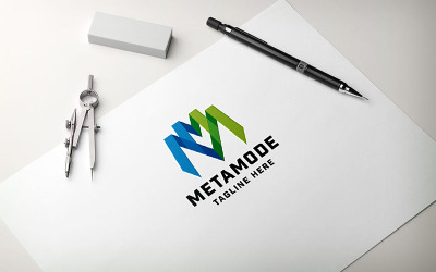 Meta-Modus Buchstabe M professionelles Logo