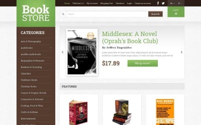 Modèle OpenCart réactif pour la boutique de livres gratuits