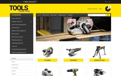 Outils et équipement gratuits Modèle OpenCart réactif