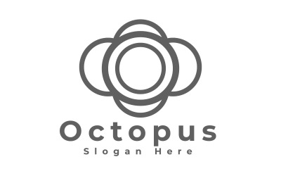 Zee zwarte octopus logo sjabloon