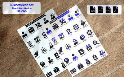 50 ensemble d&amp;#39;icônes d&amp;#39;affaires premium