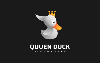 Estilo do logotipo gradiente Queen Duck