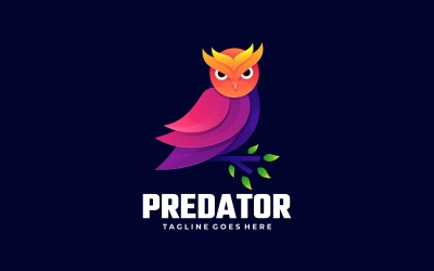 Hibou Predator Logo Coloré