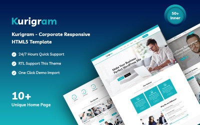 Kurigram - корпоративный адаптивный шаблон веб-сайта
