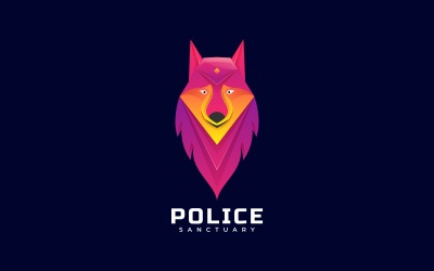 Logotipo colorido degradado de lobo de policía