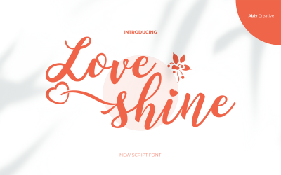 Love Shine Schriftart mit Love Design Harmony
