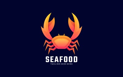 Modèle de logo de dégradé de crabe