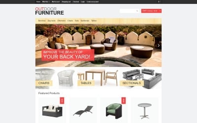 Plantilla OpenCart gratuita para muebles de exterior