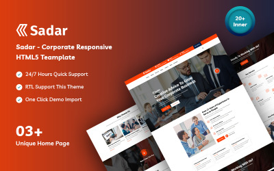 Sadar - Адаптивный шаблон веб-сайта для корпоративного бизнеса