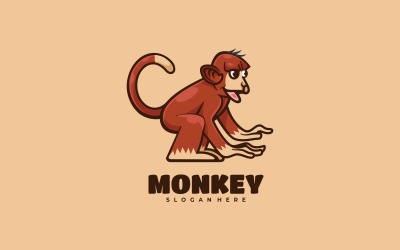 Affe einfaches Maskottchen-Logo
