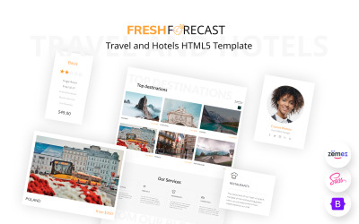 Friss előrejelzés - Utazás és szállodák HTML5 sablon