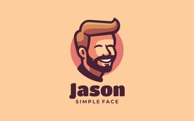 Sjabloon voor eenvoudig mascotte-logo voor mannen