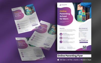 Sjabloon voor online flyers voor ouderschapschool