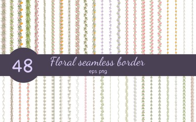 Colección floral transparente frontera EPS10 vectores PNG