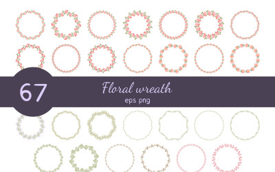 Conjunto de grinalda floral conjunto de 67 quadros