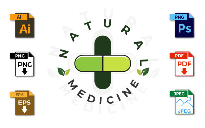 Design del logo della capsula a base di erbe - Modello di logo