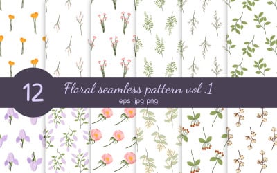 Floral Seamless Pattern Set Vol. 1