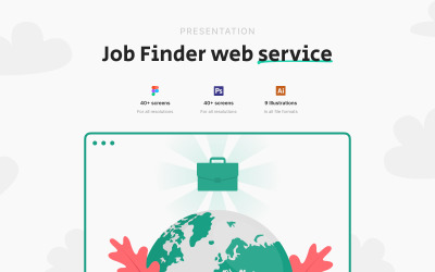 GoWwworks – Job Finder Web 产品 UX/UI 模板
