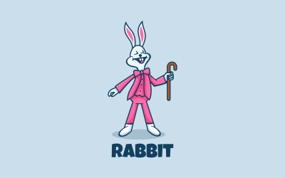 Kaninchen-Magier-Cartoon-Logo