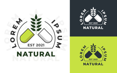 Logo della capsula a base di erbe - Modello di logo