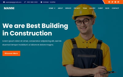 Manni - тема целевой страницы строительной компании