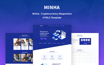 Minha - Responsiv webbplatsmall för kryptovaluta