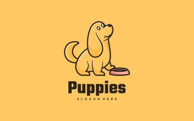 Puppy eenvoudige mascotte logo-stijl