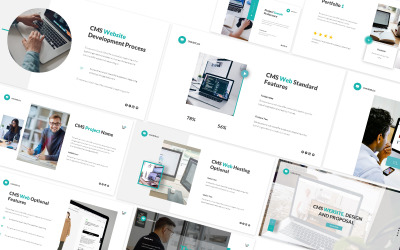 CMS webbplatsdesign och förslag PowerPoint -mall