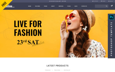 Fashline - Gratis eCommerce Photoshop-websjabloon