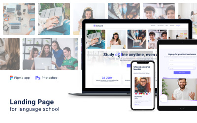 Schoowl - 最小的在线课程和教育登陆页面 UI 模板
