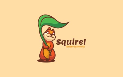 Estilo do logotipo de desenho animado do esquilo mascote