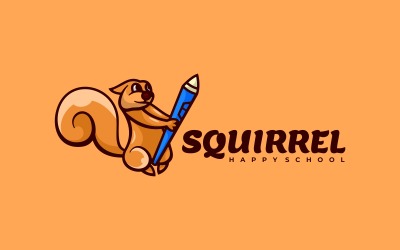 Estilo do logotipo de desenho animado do esquilo