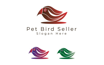 Evcil Hayvan Kuş Satıcısı Logo Şablonu