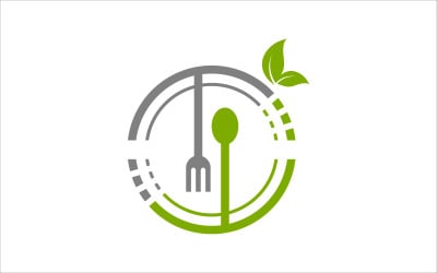 Gesunde Lebensmittelwerbung Vektor-Logo-Vorlage