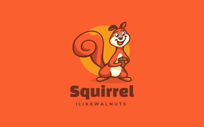 Glückliches Eichhörnchen-Cartoon-Logo