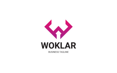Modèle de conception de logo W lettre Woklar