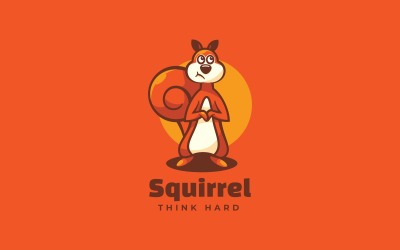 Modèle de logo de dessin animé d&amp;#39;écureuil