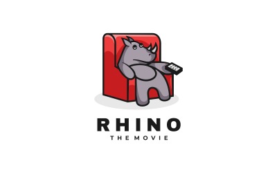 Modello di logo del fumetto di rinoceronte