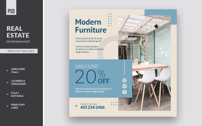 Modern Furniture Instagram Post Banner Ads Redes sociais