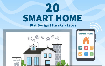 20 Smart-Home-Technologie-Vektor