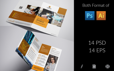 lägesrapport för företaget Bi-Fold Brochure