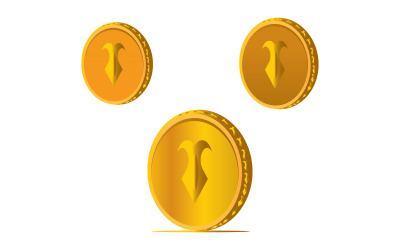 Plantilla de logotipo de moneda de color dorado