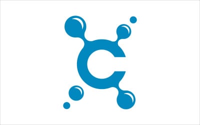 letter C technology vector template