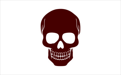 Plantilla de vector de cráneo rojo simple