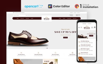 鞋店响应式 Opencart 主题
