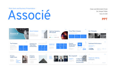 Associe - Бизнес-презентация Pitch Deck - Шаблон PowerPoint