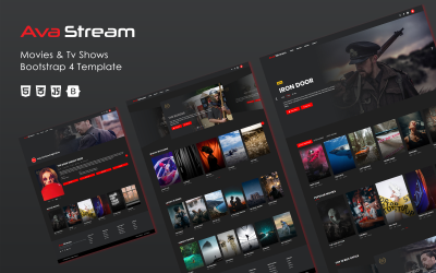 Ava Stream - Filmy i programy telewizyjne Szablon strony internetowej Bootstrap 4