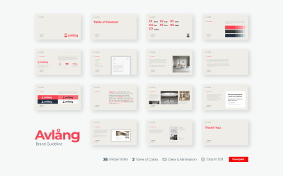 Avlang - Präsentation der Markenrichtlinien - Powerpoint-Vorlage