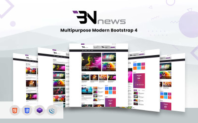Bn News - Szablon strony internetowej magazynu i bloga Bootstrap