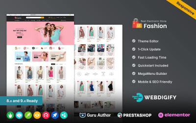 Mode – Veelzijdig PrestaShop Elementor-thema voor schoonheid en mode